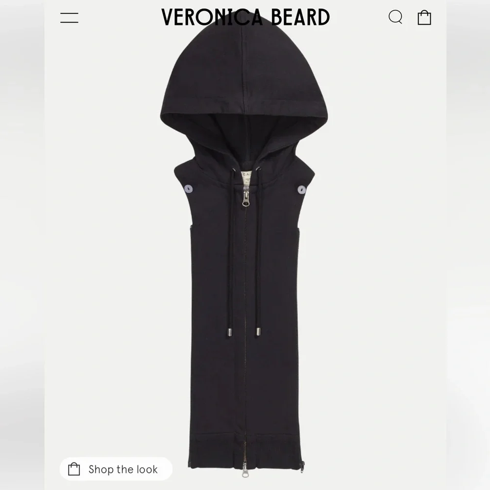 Veronica Beard French Terry Hoodie Dickey Black